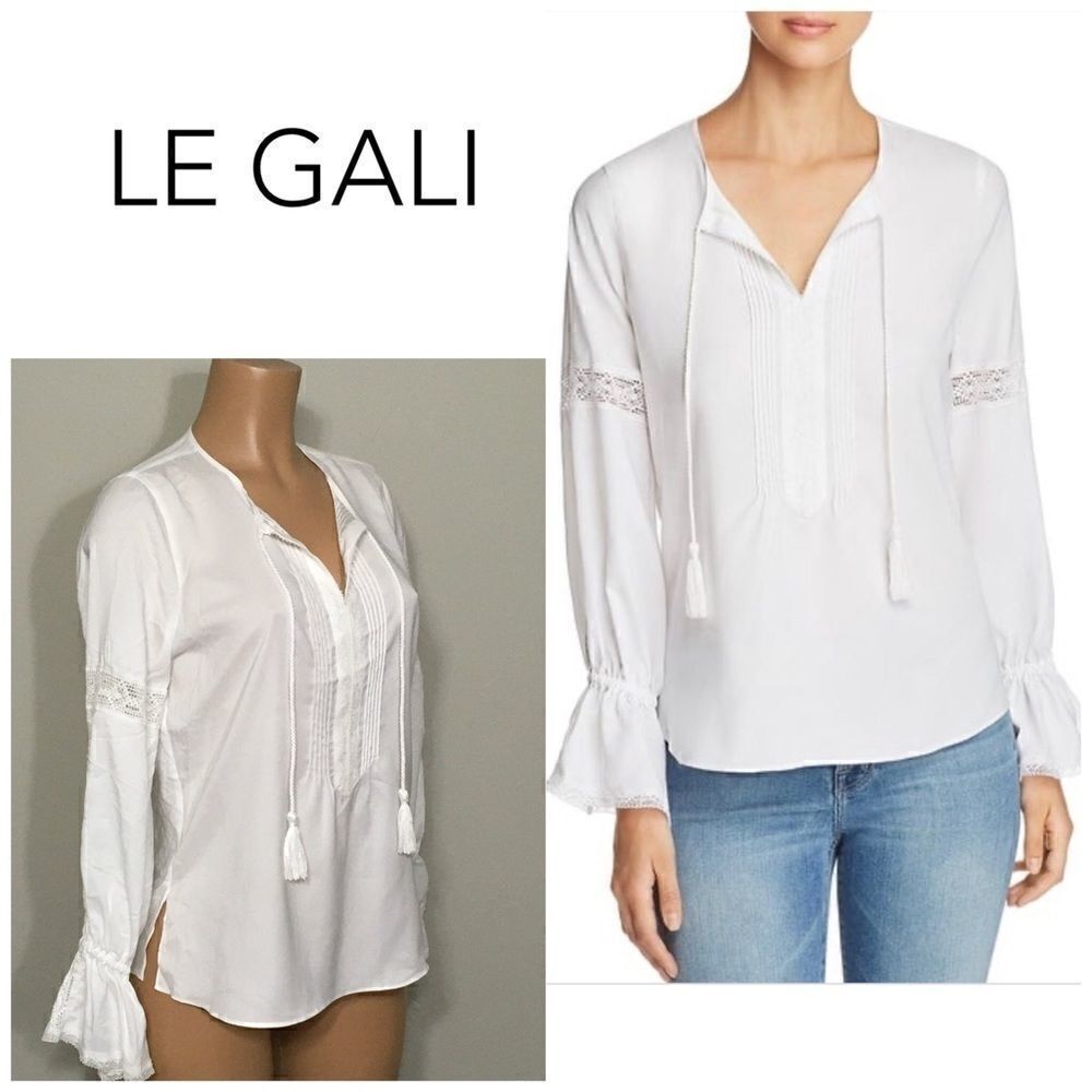 White pin tucked peasant blouse. NWT